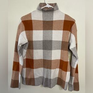 Tahari Mock Neck Sweater Pullover Tunic Color Block Very Soft Size Medium.